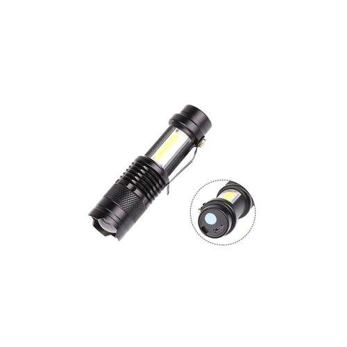 Şarjlı Led El Feneri - 14500 Pil Dahil, 4 Işık Modu, Mini Boy