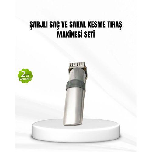 Şarjlı Saç Ve Sakal Kesme Makinesi – Paslanmaz Çelik Bıçak, Ayarlanabilir Başlık