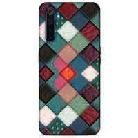 Oppo Realme 6 Kılıf Patchwork (18) Telefon Kılıfları Pembe Yeşil