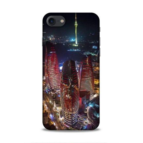 Apple Iphone 8 Uyumlu Kılıf Azarbaijan (33) Hybrid Kılıf Kuleler Gece