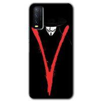 MRCİLETİSİM Vivo Y20 Kılıf HD Desen Baskılı Arka Kapak + Temperli Cam - V for