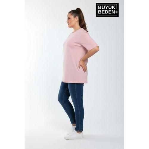Büyük Beden Kadın Basic Tişört – Pamuklu Düz T-Shirt 3XL-6XL SPR26BTSK510
