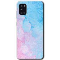 MRCİLETİSİM Samsung Galaxy A31 Kılıf Baskılı Kapak - Blue Art +Tam Ekran Koruyucu