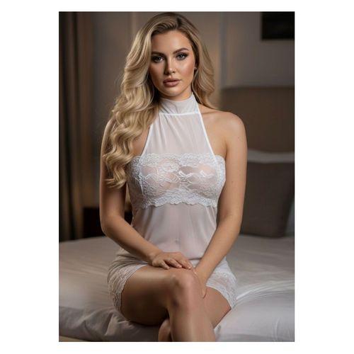 Beyaz Dantel Gecelik - 669