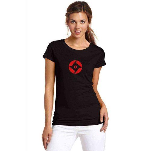 Shisui Sharingan Baskılı Siyah Kadın Tshirt