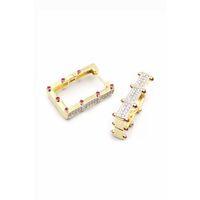 Taşlı Serenay Küpe - Altın