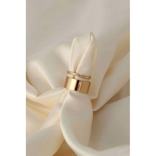 Kalp Model Altın Renk Ayarlamalı Çift Yüzüğü