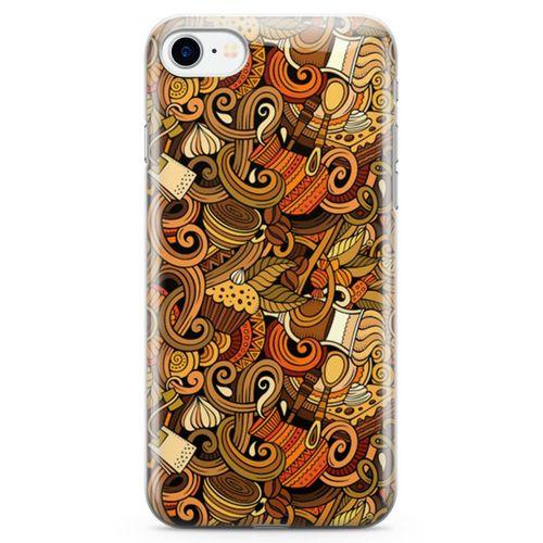 Apple iPhone 8 Kılıf Doodle Türk Kahvesi Arka Kapak Koruma Desenli Full Koruyucu