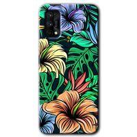 MRCİLETİSİM Realme 7 Pro Kılıf Baskılı Kapak - Hibiscus Flowers + 5D Tam Kaplayan Cam