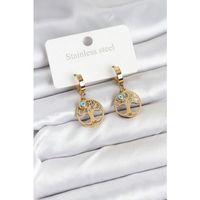 316L Çelik Yaşam Ağacı Model Kadın Küpe