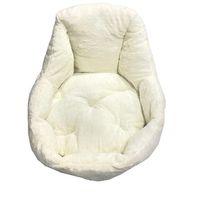 Süslüpati Kullanışlı Yıkanabilir Kumaş Silikon Elyaf Dolgulu Kedi Köpek Yatağı Krem 56Cm