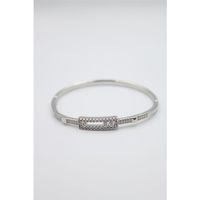 Taşlı Vip Bilezik - Gümüş