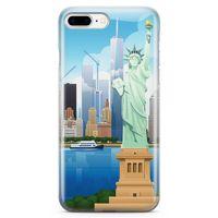 Apple iPhone 8 Plus Kılıf Özgürlük Heykeli Newyork Arka Kapak Koruma Desenli Full Koruyucu