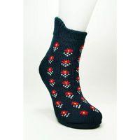 Kalın Kışlık Kadın Soket Çorap Yünlü Havlu Ev Giyim Patik  Desen 2 Lacivert