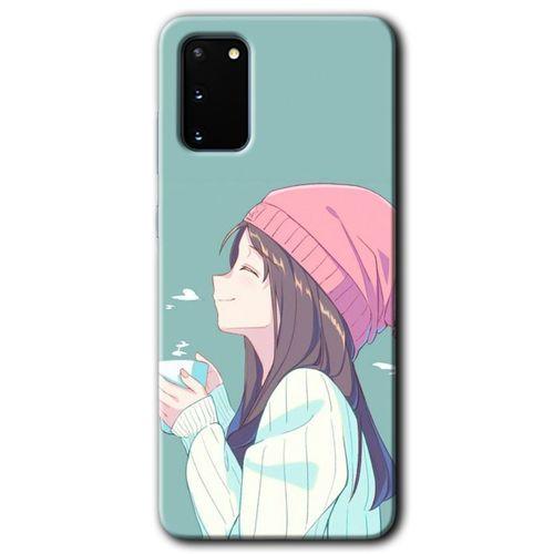 MRCİLETİSİM MRCİLETİSİM Samsung Galaxy S20 Kılıf HD Desen Baskılı Arka Kapak + Temperli Cam - Happy Girl