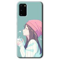 MRCİLETİSİM MRCİLETİSİM Samsung Galaxy S20 Kılıf HD Desen Baskılı Arka Kapak + Temperli Cam - Happy Girl