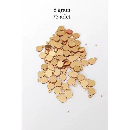 Oya Abiye Bileklik Kolye Pleksi Metalik Plastik Pul Altın Renk 8 gram 75 adet - BNC493