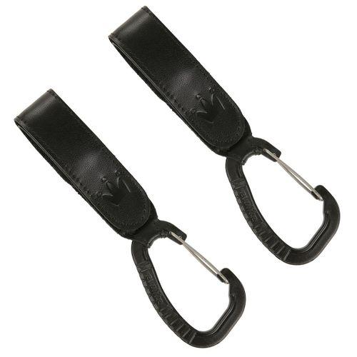 Motheric Hooks Gerçek Deri Bebek Arabası Askısı Siyah (2'li Set)