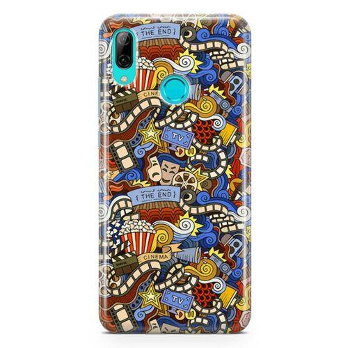 Huawei P Smart 2019 Kılıf Doodle Sinemasever Arka Kapak Koruma Desenli Full Koruyucu