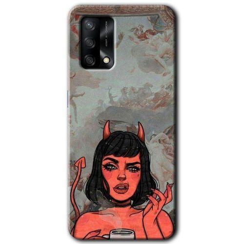 Oppo A54 Kılıf Baskılı Arka Kapak - Devil Girl +Tam Ekran Koruyucu