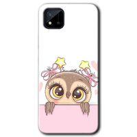 BeRa Aksesuar Realme C11 Kılıf Baskılı Kapak - Sevimli Baykuş +Tam Kaplayan Mat Seramik