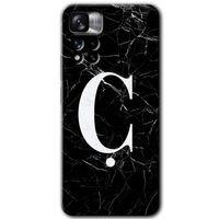 Redmi Note 11 Pro Plus 5G Kılıf HD Desen Baskılı Arka Kapak - Siyah Mermer Desenli Ç Harfi