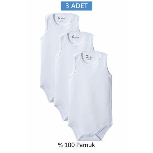 Beyaz Askılı Body Zıbın 2-7 YAŞ Çocuklar İçin (3 ADET) Alttan Çıtçıtlı Özel Gereksinimli