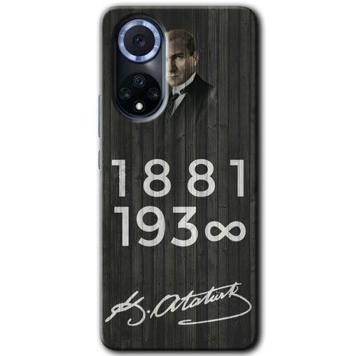 Huawei Nova 9 HD Baskılı Kılıf + 9D Tam Ekran Koruyucu - Atatürk Ahşap İmza