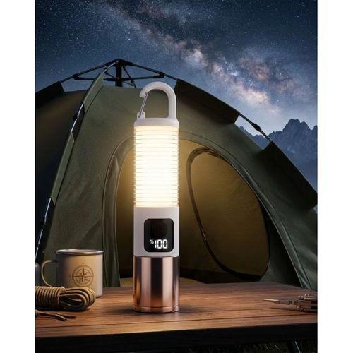 Usb Şarjlı Kamp Feneri Çift Işık Kaynağı 500 Lümen Güç Ekranlı Taşınabilir Led Aydınlatma