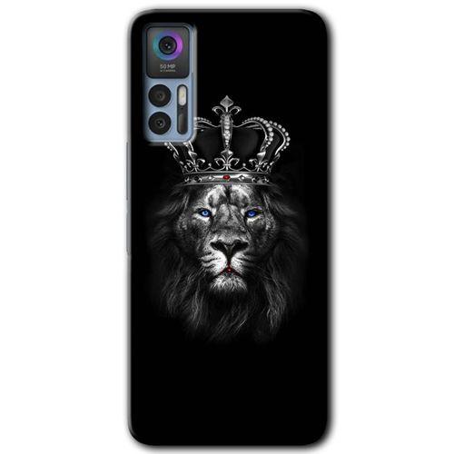 TCL 30 Plus Kılıf HD Desen Baskılı Arka Kapak - King Lion