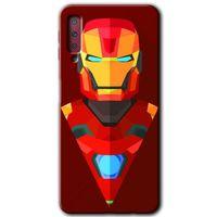 Galaxy A7 2018 Kılıf HD Desen Baskılı Arka Kapak - İron Man Çizim + Kırılmaz Cam