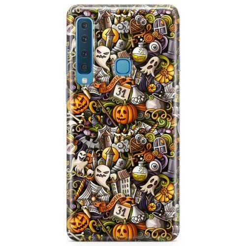 Samsung Galaxy A9 2018 Kılıf Cadılar Bayramı Doodle Arka Kapak Koruma Desenli Full Koruyucu