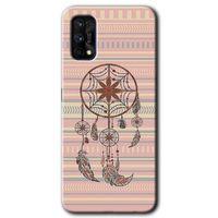 MRCİLETİSİM Realme 7 Pro Kılıf Baskılı Kapak - Mandala Retro + 5D Tam Kaplayan Cam