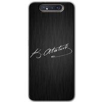 Potkal Hediye Fabrikası Samsung Galaxy A80 Kılıf HD Desen Baskılı Arka Kapak - İmza Atatürk