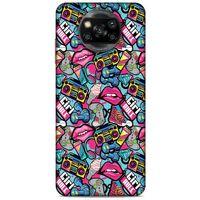 Retro (1) Desen Kılıfı Renkli Xiaomi Redmi Poco X3 Kılıf