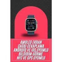 49mm Akıllı Saat Amoled Ekranlı Kadın Erkek Kol Saati Plastik Kordon
