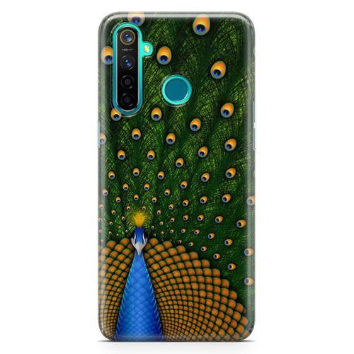 Oppo Realme 5 Pro Kılıf Tavus Kuşu Arka Kapak Koruma Desenli Full Koruyucu