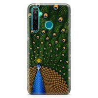 Oppo Realme 5 Pro Kılıf Tavus Kuşu Arka Kapak Koruma Desenli Full Koruyucu