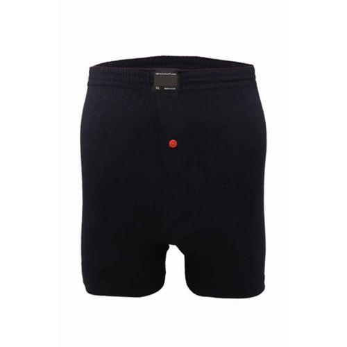 Düğmeli Pamuklu Erkek Penye Boxer Lacivert - 1146A