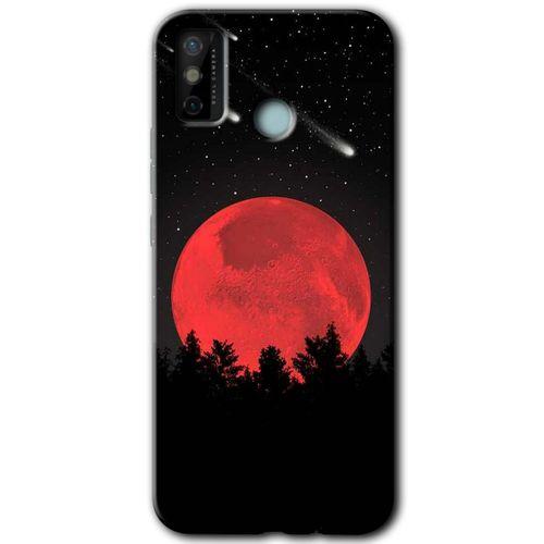Tecno Spark 6 Go Kılıf HD Desen Baskılı Arka Kapak - Kanlı Ay + Kırılmaz Cam