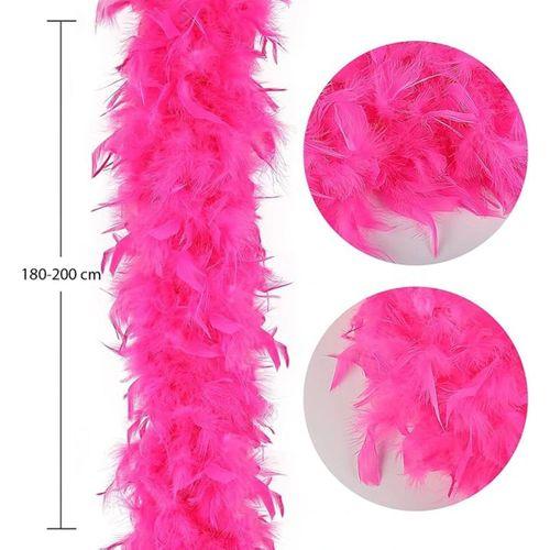 Nessiworld Fuşya Renk Kabarık Kalın Otriş Boa Tüy 6 cm Genişlik 180-200 cm Uzunluk