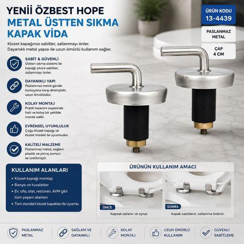 Üstten Sıkmalı Metal Klozet Kapak Menteşe Vidası