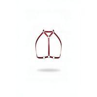 Bordo Göğüs Harness Deri Yüksek Yaka Vücut Aksesuarı - Brf245