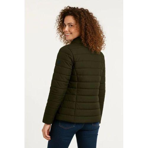 Mikro Su İtici Kapitone Baskılı Astarlı Fermuarlı Bomber Mont - Haki