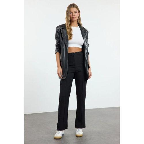 Kadın Yüksek Bel Nervurlu Ithal Krep Pantolon