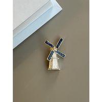 Yel Değirmeni Broş - Altın