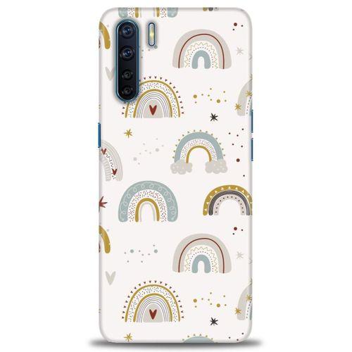 Oppo A91 / Reno 3 Kılıf HD Baskılı Kılıf - Gökkuşağı + Tam Ekran Koruyucu