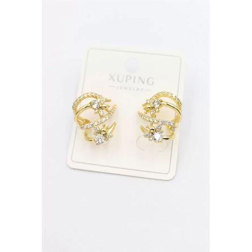 Taşlı Çoklu Görünümlü Küpe - Altın