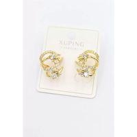 Taşlı Çoklu Görünümlü Küpe - Altın