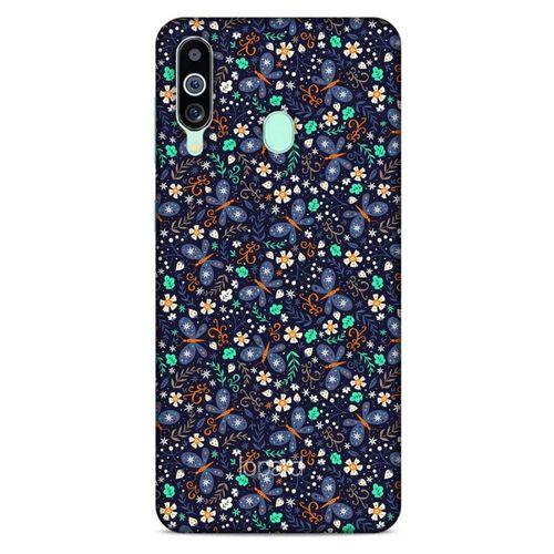 Samsung Galaxy M40 Kılıf Kelebek Etkisi (8) Baskılı Kılıf Turkuaz Beyaz